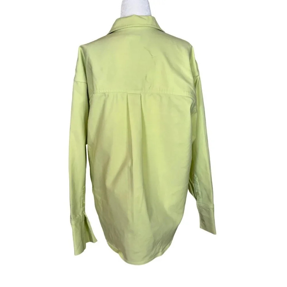 Good American Weekend Shirt in Green 00/0 XSmall Womens Button Down Blouse Top - Picture 6 of 15